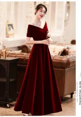 高級感あふれるベロアロングドレス★パーティーに最適