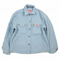 ケンゾー KENZO WOOL OVERSHIRT ウール オーバーシャツ ツイード ジャケット ブルゾン 36 スカイブルー/3▲B7 レディースのサムネイル