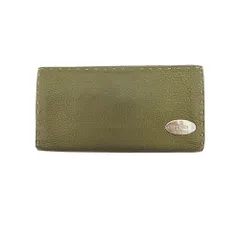 【最大30％OFF】フェンディ FENDI 長財布 セレリア ロゴプレート カーキ ブロンズ シルバー レディース 中古