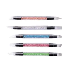 【特価商品】シリコン筆 新型 ネイル筆 ネイル筆 画筆 マルチシリコンスティック 両端ヘッド ネイルアートブラシ 5本セット ジェルネイル用ブラシ maarku