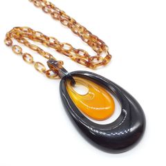 ネックレス べっ甲 鼈甲 べっこう チェーン 天然 オーバル