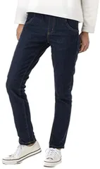 Captain K キャプテン・ケイ ウエストゴム デニム ストレート パンツ 総ゴム ストレッチパンツ レディースインディゴブルー( インディゴブルー,  L)