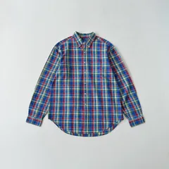90s ラルフローレン　クラシックフィット　リネン　マドラスチェック　ボタンダウンシャツ T2428 C8