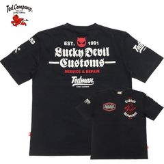 テッドマン Tシャツ メカニック・テディ TEDMAN ラッキーデビルカスタム 半袖Tシャツ エフ商会 TDSS-572 ブラック 新品