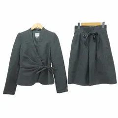 アルマーニ コレツィオーニ ARMANI COLLEZIONI 美品 スーツ セットアップ ジャケット スカート ミディ丈 総柄 40 約Lサイズ 緑 グリーン  ■GY09のサムネイル