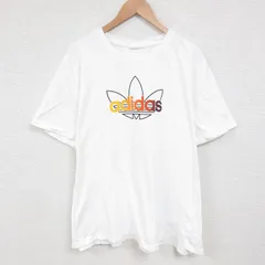 XL/古着 アディダス adidas 半袖 ブランド Tシャツ メンズ ビッグロゴ リーフ トレフォイル 大きいサイズ コットン クルーネック 白 ホワイ