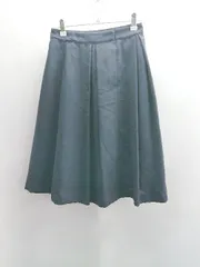 ◇ Θ COMME CA ISM コムサイズム 膝丈 フレアー スカート サイズ7 ネイビー レディース E  【1411280042069】