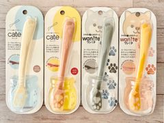 かわいい犬･猫モチーフのシリコンスプーン cate & wan!te 【4本セット】