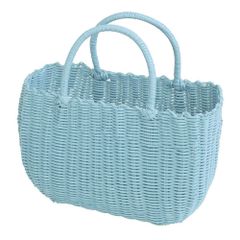 【特価セール】村田屋 ビニール製 カゴバッグ P.Pライトブルーバッグ 9678