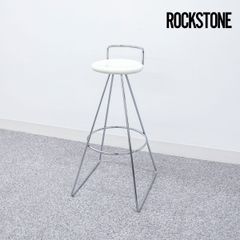 【展示品】ROCKSTONE ロックストーン PM301 KARAS HIGH STOOL カラスハイスツール カウンター チェア スツール スチールレッグ ホワイト 定価5万