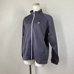 【チャンピオン】ジャージ　グレー　L　ストレッチ 前開き ワンポイント ゴルフウェア Y2K　フェアリーグランジ　森ガール　