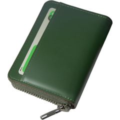 【新品未開封】クレジットカードケース 栃木レザー メンズ カードケース カード入れ スキミング防止 日本製 本革 大容量 じゃばら コインケース YKKファスナー レッド  美しいパッケージと 贈り物に最適 (グリーン) LL2980GMKB