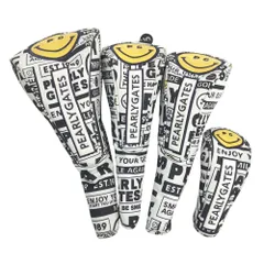 PEARLY GATES パーリーゲイツ  ヘッドカバー 4点セット ニコちゃん ロゴ柄 ホワイト系 DR FW×2 UT [240101489955] ゴルフウェア ストスト