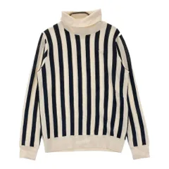 サイズ：M CALLAWAY キャロウェイ  タートルネック ニットセーター ストライプ柄 ホワイト系 [240101317131] ゴルフウェア レディース ストスト