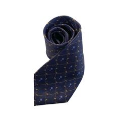 dunhill ダンヒル ネクタイ ネイビー ブルー イエロー シルク イタリア製 カップ クラブ