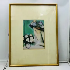 カシニョール、「毛皮の婦人」、希少な大判額装用画集より、新品高級額装付 カシニョール、「毛皮の婦人」、希少な大判額装用画集より、新品