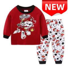 ✨新品✨子供用パジャマ 消防犬 レスキュー隊 キッズパジャマ 男の子 女の子 長袖 上下セット 赤 白 かわいい 部屋着 寝間着 キャラクター 100-130サイズ 防寒 プレゼントに最適 ルームウェア 肌触り良い 綿100 ギフト 誕生日 プレゼント 春秋冬