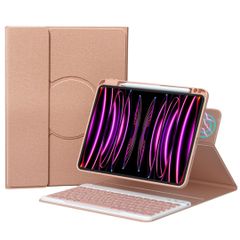 「在庫わずか」2022 iPad 10.9インチ 第10世代 キーボードケース 縦置き対応 磁気吸着式 透明カバー 取り外し可能 マグネット式 iPad 10 キーボード カバー インカーブキー 上部ペンシル収納 クリア ケースピンク