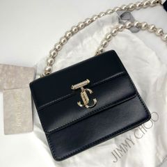 美品✨Jimmy Choo AVENUE QUAD パール ショルダーバッグ 黒 - メルカリ