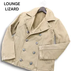 LOUNGE LIZARD ラウンジリザード 通年★ USED加工 コットン ダブル ジャケット Pコート Sz.3 メンズのサムネイル