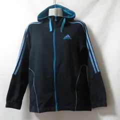 古着 メンズM adidas/アディダス トラックジャケット ジャージ パーカー ジップ スポーツ ジム ジョギング ネイビー/ブルー O18473