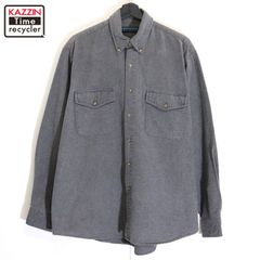 90s vintage CLAYBROOKE 無地 ボタンダウン シャモアクロス 長袖シャツ メンズ 表記Lサイズ