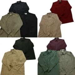 古着卸 まとめ売り フェイクスエード 長袖シャツ 10枚セット (メンズ XL /2XL ) ダブルフラップ ボックスシルエット 中古 古着 NB7933