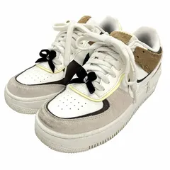 ナイキ NIKE WMNS Air Force 1 Shadow Black/Bow ウィメンズ エアフォース1 シャドウ ブラック/ボー スニーカー シューズ リボン 切替 スエード FB1857-111 US 7 24.0cm 茶 ブラウン 黒 0629