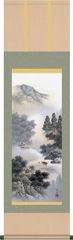掛け軸 水墨山水画-閑雅悠景/長江桂舟(尺三)床の間 和室 1MB2-027