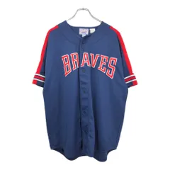 90年代 STARTER スターター MLB アトランタ・ブレーブス ユニフォーム プロチーム メジャーリーグ ネイビー(メンズ XL)中古 古着 U8578のサムネイル