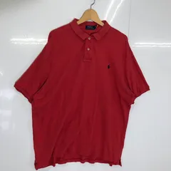 POLO RALPH LAUREN ポロラルフローレン ポニー刺繍 半袖 ポロシャツ ボタンダウン ワンポイントロゴ刺繡 オーバーサイズ ビッグサイズ インド製 LGサイズ レッド
