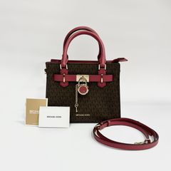 MICHAEL KORS　HAMILTON　サッチェル　スモール　MKシグネチャー　2way　ハンドバッグ　ショルダーバッグ　マイケルコース　ハミルトン