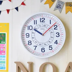 ノア精密 mag 知育時計 よ～める W-736 WH-Z(子供 学習 勉強 知育時計 壁掛け時計 壁掛時計 掛け時計 掛時計 ウォールクロック シンプル 子供部屋 時計 時計の読み方)のサムネイル