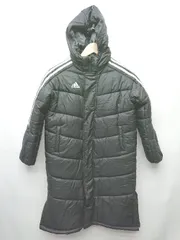 ◇ ⊇ adidas アディダス 中綿　キッズ 長袖 ベンチ　コート サイズ140 ブラック 男の子　女の子 P  【1410230006595】