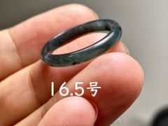 L13-88 糯氷種 黒翡翠 16.5号 グアテマラ産 A貨 本翡翠 くりぬき リング