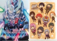 [중고] 클리어 파일 SD 무늬 & 키 비주얼 A4 클리어 파일 2 종 세트 [SSSS.GRIDMAN SHOW 01]