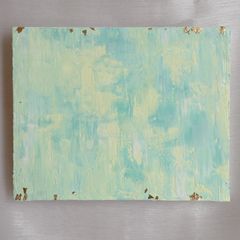 優しい色✴︎絵画　アクリル画　癒し　綺麗　可愛い　グリーン　緑　淡い　儚い　インテリア　幻想　抽象画　テクスチャーアート