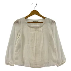 KUMIKYOKU 組曲 シフォン ピンタック 7分袖ブラウス sizeS2/ホワイト