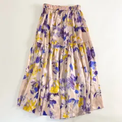 8c7 《美品》 BLAMINK ブラミンク フラワープリント シルクギャザースカート 38 ピンク SILK100％ UNITED ARROWS ユナイテッドアローズのサムネイル