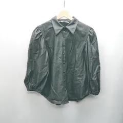 ◇ ZARA ザラ 長袖 レザーシャツ サイズUSA M ブラック系 レディース E  【1407020017091】