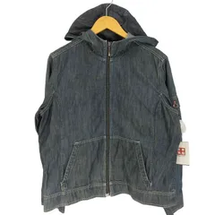 エディーバウアー Eddie Bauer 袖ポケット ステッチデザイン フーデッド スタンドネック デニム ジャケット メンズ import：L のサムネイル