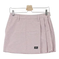 サイズ：M OAKLEY オークリー 591426JP スカート プリーツ切替 ボーダー柄 レッド系 [240101498915] ゴルフウェア レディース ストスト