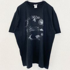 古着 used　GAME OF THRONES　ゲームオブスローンズ　半袖デザインプリントTシャツ　海外ドラマ　黒　XLサイズ