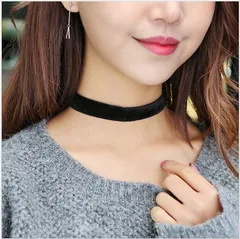 ベルベットリボンチョーカー　choker　大人上品　ブラック