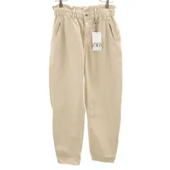 未使用 ザラ BAGGY FIT デニムパンツ 38 ベージュ ZARA タグ付き ウエストゴム レディース