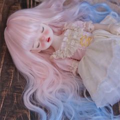 BJDドール用 1/6 ウィッグ カツラ ロングヘア ウェーブ オシャレ ピンク＆ブルー カワイイ おもちゃホビーグッズ DOLL ドールアクセサリー ドールウィッグ