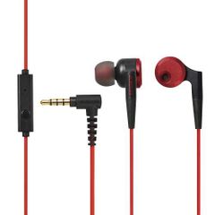 [Brand New] ELECOM Stereo Headphones/In-Ear (with Microphone)/GrandBass/Red EHP-GB100MRD