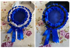 キング&クイーン ロゼット 缶バッジ 青