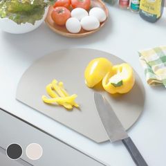 [CICADA] まな板 丸まな板 黒 丸 食洗機対応 軽量 小さい 耐熱エラストマー (Lブラック)