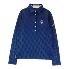 サイズ：L CALLAWAY キャロウェイ  長袖ポロシャツ 総柄 ネイビー系 [240101461395] ゴルフウェア レディース ストスト